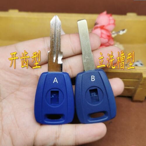 DAKATU For Fiat 500 Ducato Punto Bravo Transponder Car Key Shell Case Uncut SIP22/GT15R Blade Blue Blank Case Replacement