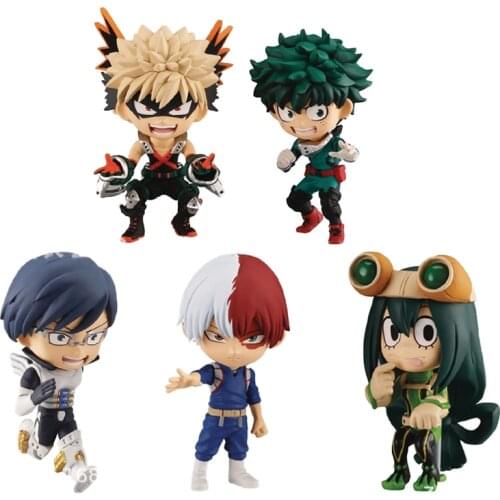 5pcs/set My Hero Academia Figure Izuku Midoriya Shouto Todorok Asui Tsuyu Anime Action Figures Collection Decoration Model Toys