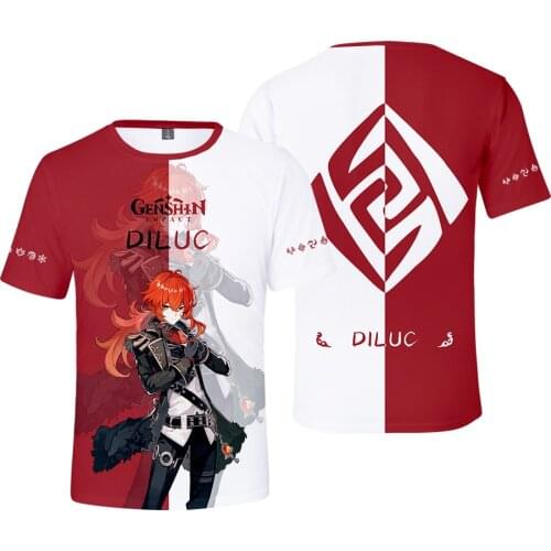 Casual Red Tops 3D Genshin Impact T Shirt Men Women Unisex Tees New Printed ZHONGLI Kids Summer t-Shirt Casual Boys Girls Cloth