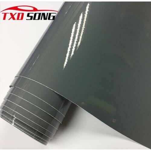 High Gloss Cement Gray Vinyl Film Super Shiny Glossy Vinyl Film Car Wrapping Foil CAR STICKERS
