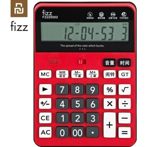 Youpin Fizz Voice Calculator 12-bit LCD Battery-Mounted Business Office Exam Large Display Talking Calculator For School Office