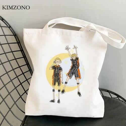 Haikyuu shopping bag cotton handbag reusable tote grocery recycle bag bag bolsas reutilizables sacola net ecobag sac tissu