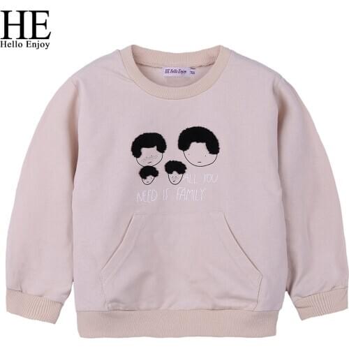 HE Hello Enjoy boys long sleeve tshirt cotton t shirt for boys kids clothes spring autumn print sweatshirt children girls tops
