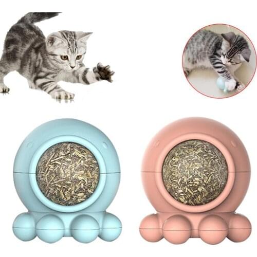 Octopus Shape Pet Cats Molar Rotatable Ball Interactive Bite Chew Catnip Toy игрушки для кошек