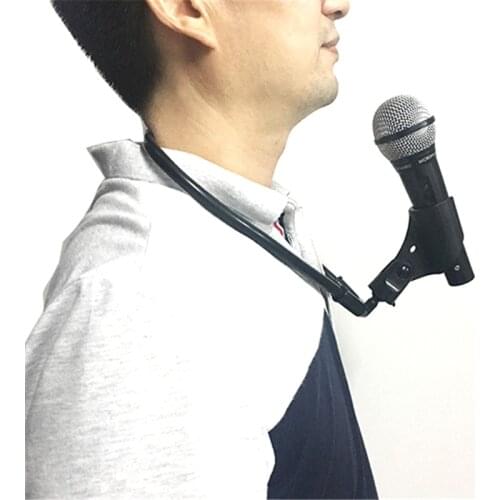Neck Microphone Holder (Lock) Magic Tricks Professional Adjustable Magia Holder Magician Stage Accessories Illusion Gimmick Fun