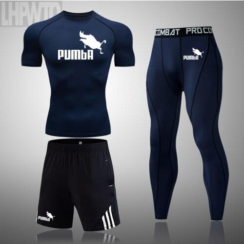 Mens Short Sleeve Compression Sportswear Suits Gym Tights Training Clothes Workout Jogging Sports Set Running Rashguard For Men