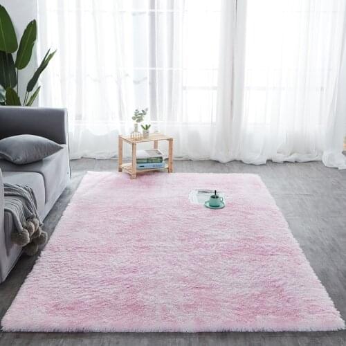 Nordic Tie Dyeing Carpet Rug Soft Cotton alfombra Pink Grey tapis salon Plush Floor Area Rugs Carpets For Living Room Bedroom