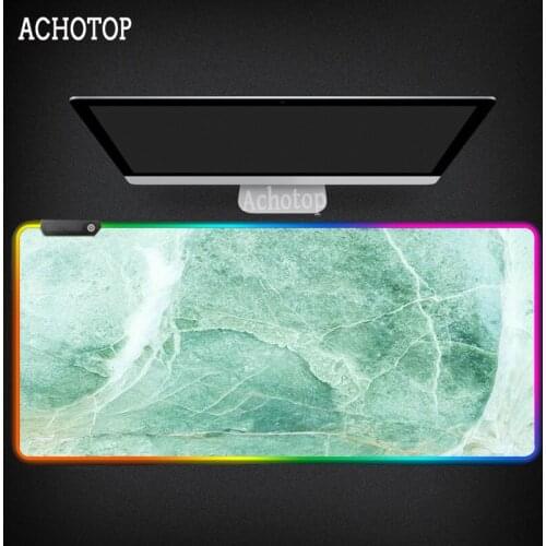 Marble Non-slip Mouse Pad RGB Office Desk Mat Desktop Accessories Rubber LED Lighting Office Desk Organizer Computer Games Pads