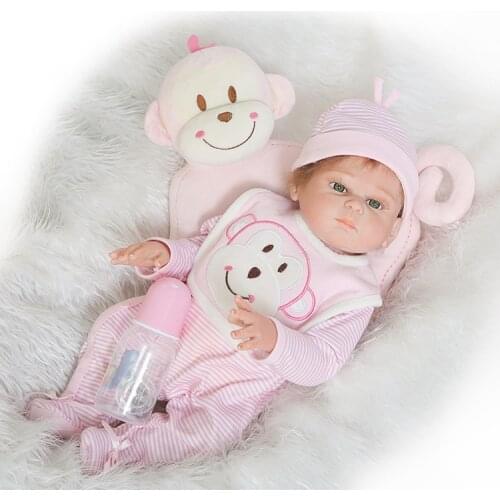 20 Inch Girl doll reborn babies Full Body Silicone Reborn dolls Handrooted Mohair realistic bebe gift bonecas reborn