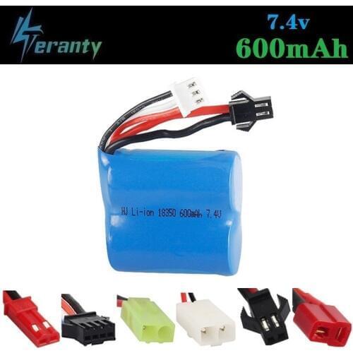 7.4V 600mAh 18350 Li-ion Battery for Skytech H100 H102 High Speed Rc Racing Boat for JJ RC S1 S2 S3 S4 S5 Battery 7.4 V 1pcs