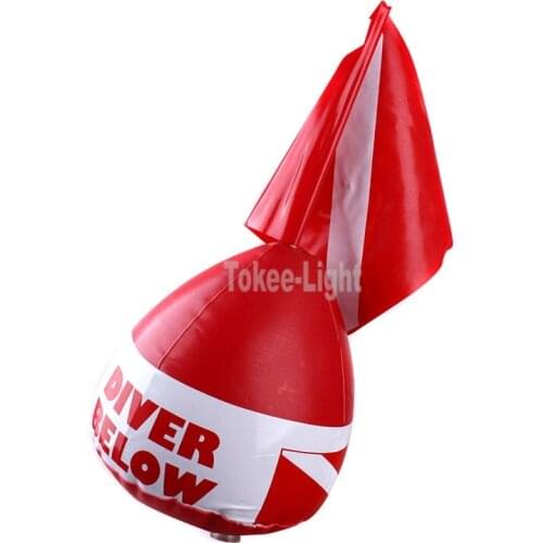 Diving Surface Marker Buoy for Diver Snorkel Inflatable Buoy SMB Diving Signal With Red Flag Safe Scuba Diving Underwater