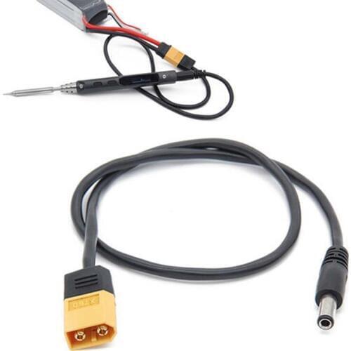 Mini XT60 Male Bullet Connector to Male DC 5.5mm X 2.5mm DC5525 Power Cable for TS100 Electronic Soldering Iron