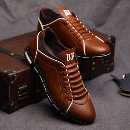 Spring Autumn New Men Shoes Casual Sneakers Fashion Solid Leather Shoes Formal Business Sport Flat Round Toe Light Breathabledo7