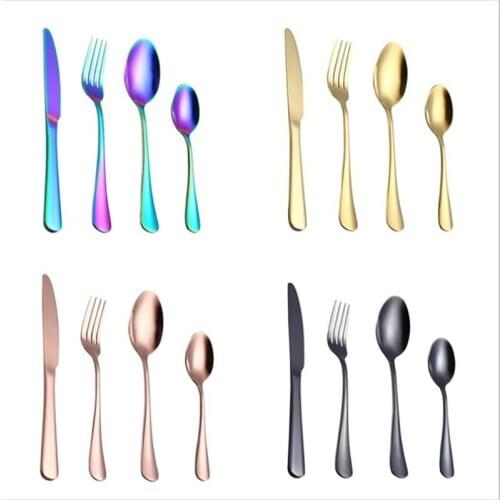 Dinnerware Set 304 Stainless Steel Cutlery Set Knife Fork Spoon Tableware Wedding Silverware set