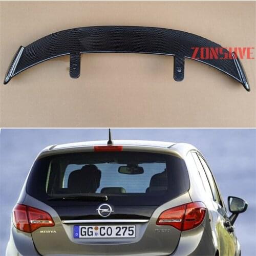 Use For Opel 2013 2014 Meriva ABS Plastic Carbon Fiber Look Hatchback SUV Roof Rear Wing Body Kit Accessories