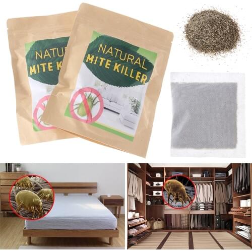 6/10PCS Dust Mites Kill Natural Herbal Mites Killer Exterminating Pad Killing Worms Anti-mite Pad Cushion Home Mite Control Powd