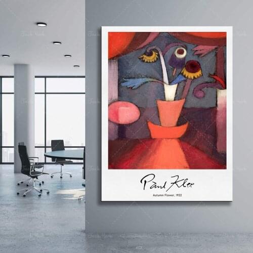 Paul Klee Exhibition Poster, Klee Exhibition Print, Autumn Flower, Abstract Still Life Painting, Abstract Flower, Floral Artwor
