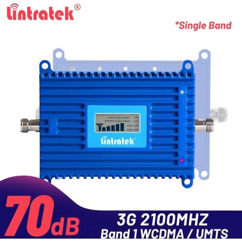 Lintratek 70dB 3G Signal Repeater 2100MHz Band 1 UMTS Mobile Signal Booster 3G 2100 WCDMA Cellphone Amplifier Signal Repeater