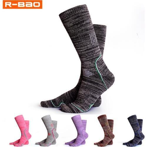 R-BAO Brand High Quality Breathable Outdoors Mountain Skiing Socks Winter Warm Men Women Soccer Cycling Sports Socks Leg Warmers