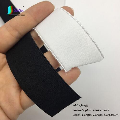 DIY Crafts Child Old Man Clothes Sew Material Width 1.5/2/2.5/3/4/5cm White,Black One-sided Plush Elastic Band A0127L