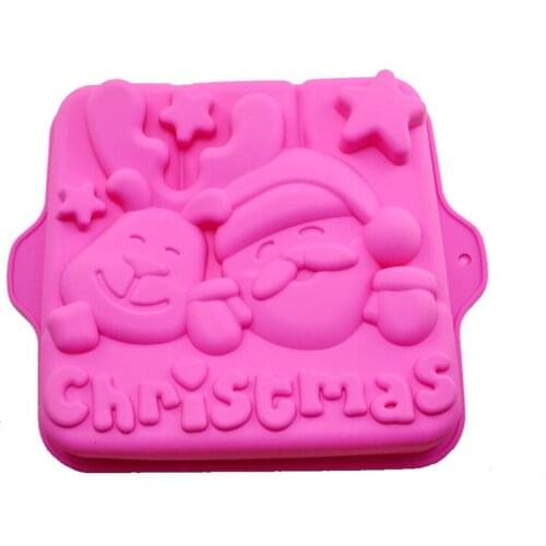 Merry Christmas Santa Claus Elk Silicone Cake Mold Chocolate Mould Baking Mold Cake Decorating Tools