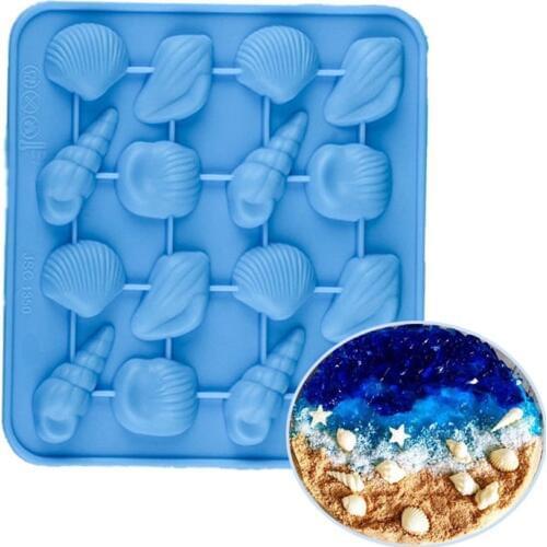 Silicone Sea Life theme Seashell Fish and Seastar Mold Chocolate Candy and Gumm Cookies Cake Fondant Molds Decorating Tools