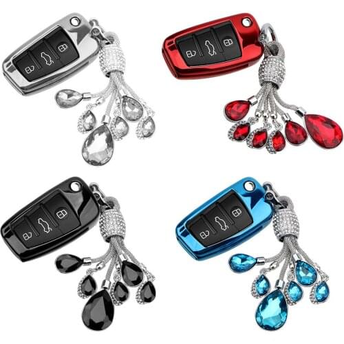 Folding Key Case Protect Bag for Audi A1 A3 A4 A5 Q7 A6 C5 C6 Car Shell Key Holder Cover Auto Interior Accessories Car-styling