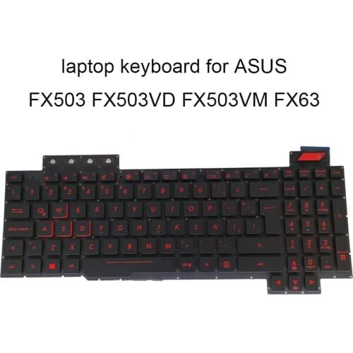 Replacement Keyboards for ASUS FX503 V FX503VD FX503VM FX63 backlit keyboard LA Latin layout black KB red keys laptop parts best