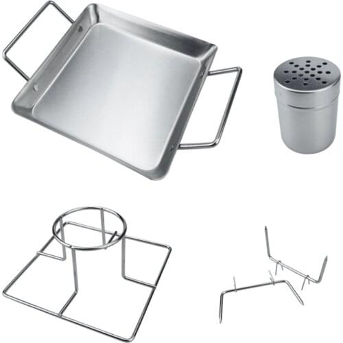 Stainless Steel Grill Chicken Rack Beer Can Duck Barbecue Rack Cave Tools BBQ Roaster Holder Detachable Bakeware Set Amicable