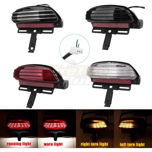 Motorcycle Rear Tri-Bar Fender LED Brake Tail Light Turn Signal Driving Light Fits For Harley Dyna Fat Bob Softail 2006-2015
