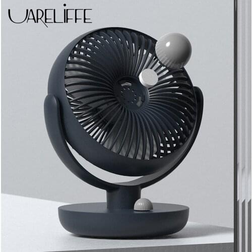 Uareliffe Desktop Aromatherapy Fan Summer Cooling Rechargeable 10 Levels Strong Wind Automatic Shaking Head Fan Air Condition