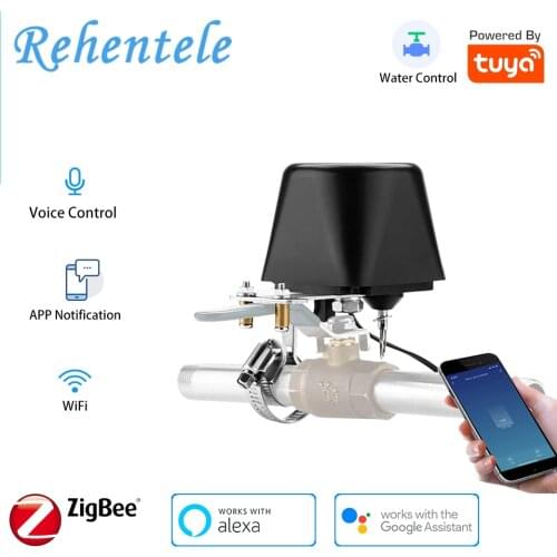 Alexa Google Assistant Voice Control Tuya Smart WiFi Zigbeb Water Valve Automatically Shut-Off Controller Manually Open Valve