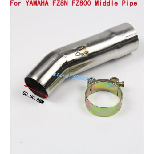 FZ8N Slip On For Yamaha FZ8 FZ800 Motorcycle Exhaust Muffler Modified Middle Pipe Connector Link Pipe Tube For Without Exhaust