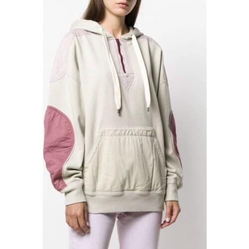 Women Color Patchwork Hoodies Lady Fashion Cotton Sport Hooded Sweatshirts With Pocket Female Pullover Tops jumper