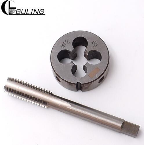 GULING 1set HSS Metric Fine thread Hand tap Round die M17X1.5 M17X1.25 M17X1 M17X0.75 M17X0.5 Manual dies Plug taps suit M17X2