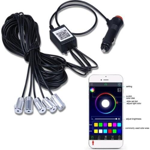 1PC Wireless Remote Control Car Colorful Cold Light Atmosphere Light Car Interior Decoration Light Line Soft Steering Wheel