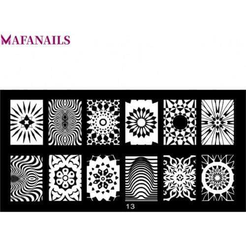 1pc Stainless Steel Nail Art Stamp Image Plate Geometry Pattern Rectangle Stamping Plate Nail Tools 6*12 cm