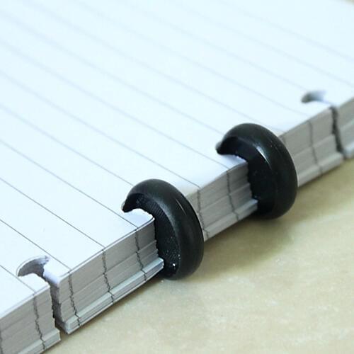 10Pcs Black Round Rings Plastic Mushroom Hole Loose Leaf Ring Book Binding Disc Buckle Hoop DIY Binder Notebook Office Rings