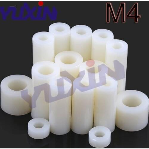 1000pcs/lot M4 White ABS Nylon Round Spacer / Round Standoff Spacer M4*L Length(L)=2~10mm ID=4.2 OD=7