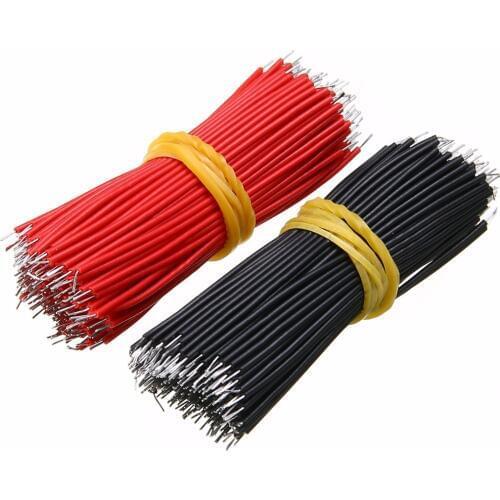 200pcs Black + 200pcs Red Tin-Plated Breadboard Jumper Cable Wires Set 6cm For Arduino
