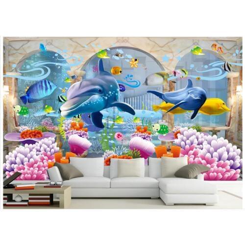 3d wallpaper custom 3d wall murals wallpaper mural fashion 3D Marble Arch Underwater World TV Backdrop 3d living room wallpaper