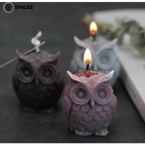 3D Owl Candle Silicone Making DIY Handmade Resin Molds Animal Plaster Wax Mould