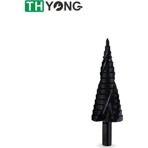 4-32mm Nitride Coated HSS Cobalt Wood/Metal Hole Cutter Cone Drill Step Spiral Groove Conical Drill Bit Power Tools