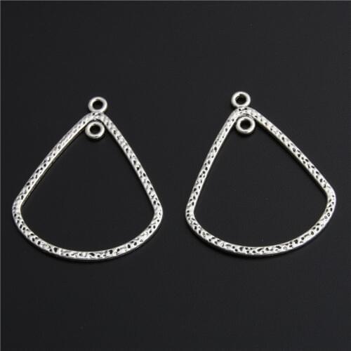 8pcs Silver Color Drop Shape Diy Pendant Charms Chandelier Jewelry Finding A2787