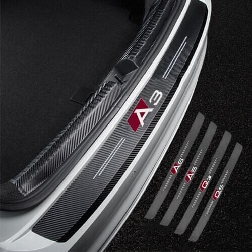 For Audi A3 A4 A5 A6 A7 A8 Q3 Q5 Q7 Q8 accessories Car trunk decorative protective stickers High-quality carbon fiber fabric