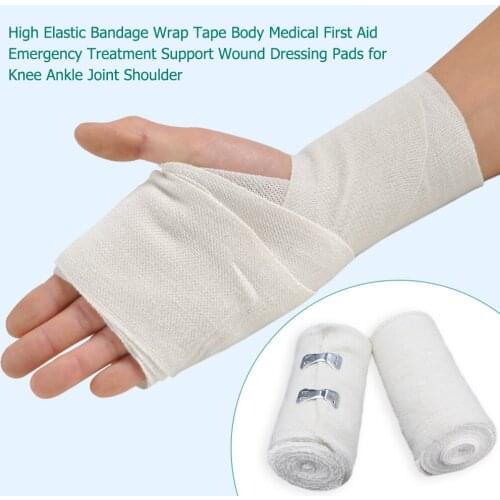 12 Rolls 4.5m High Elastic Bandage Wrap Tape Body Medical First Aid Emergency Treatment Wound Dressing Pads for Knee Ankle Joint