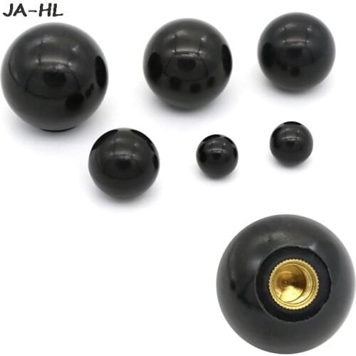 Black Plastic M4/M5/M6/M8/M10 Thread Ball Shaped Head Clamping Nuts Knobs