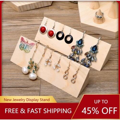 Wooden Jewelry Tray Earring Display Stand Stand Window Display Display Props for Earring Jewelry