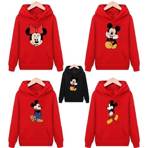 Spring Autumn Winter Hoodies Boys Girls Cartoon Mickey Minnie Children Long Sleeve Sweatshirts Kids Cool Sreet Pullovers Clothes