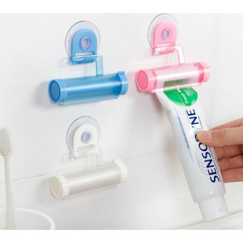 Toothpaste Dispenser Rolling Squeezer Tube Partner Sucker Holder Dental Cream Bathroom Accessories Manual Syringe Gun Dispenser